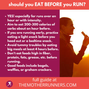 eat before running tips graphic