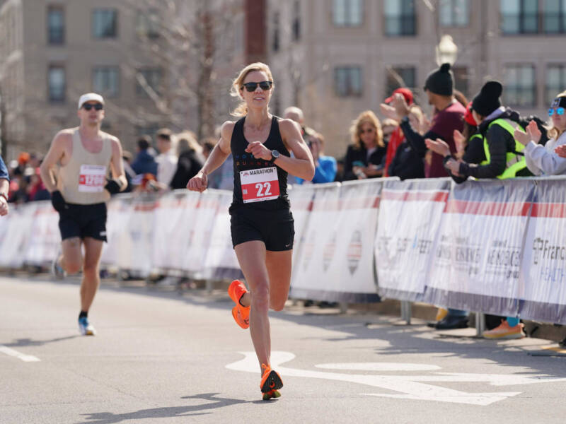 Whitney running the Carmel marathon