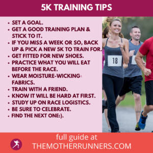 Instagram graphic about 5k training tips