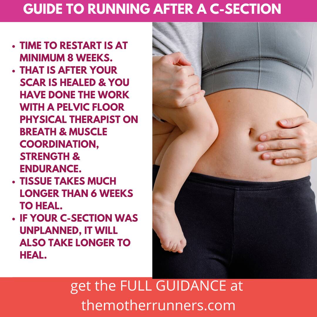 Running after a c section post