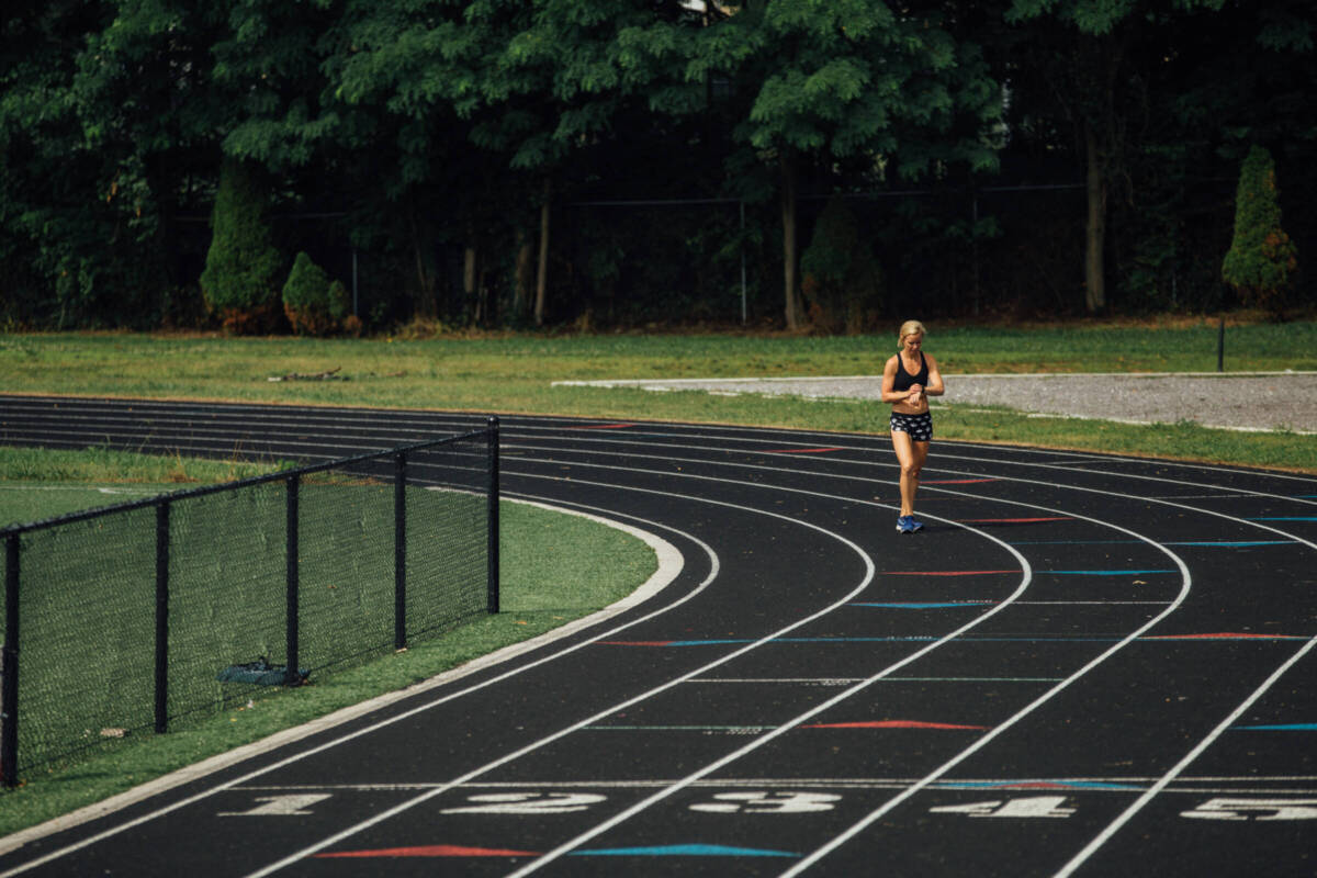 woman on the track