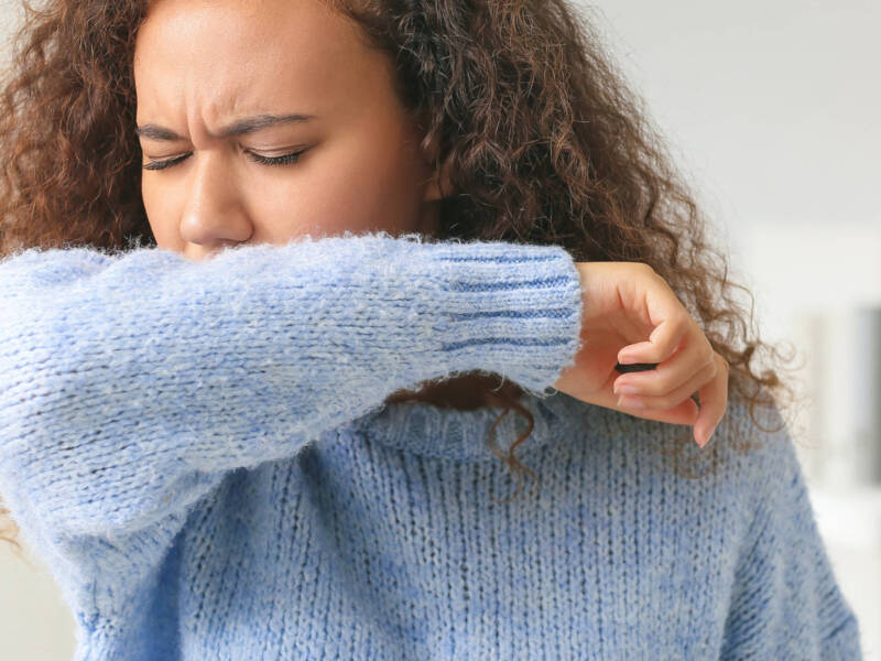 woman coughing