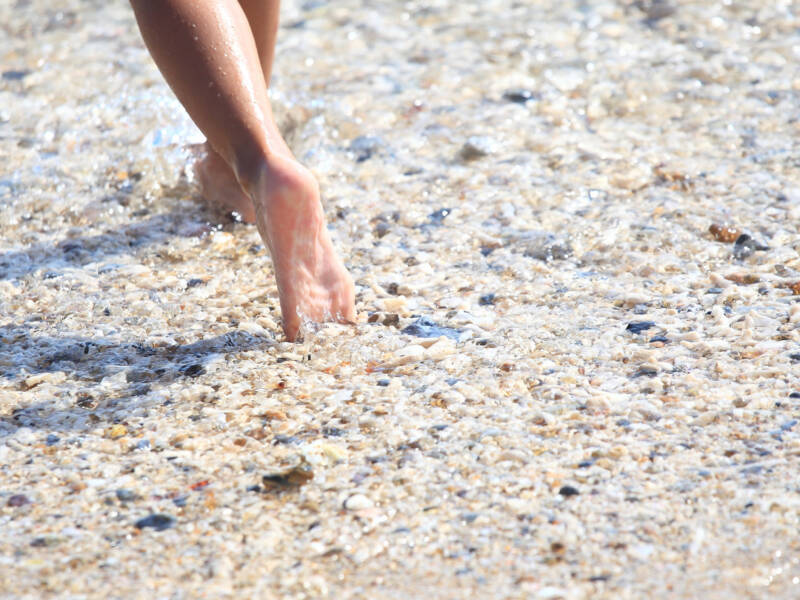 running on the beach