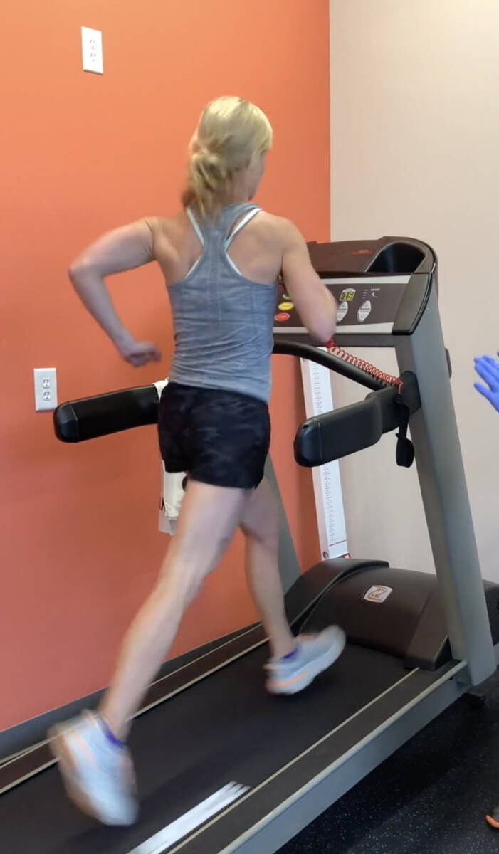 Whitney Heins on treadmill