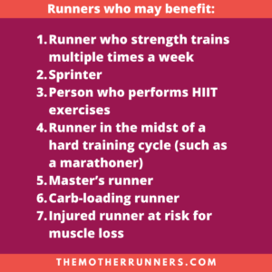 List - Runners who may benefit from creatine