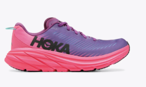 Hoka Bondi shoe in purple and pink